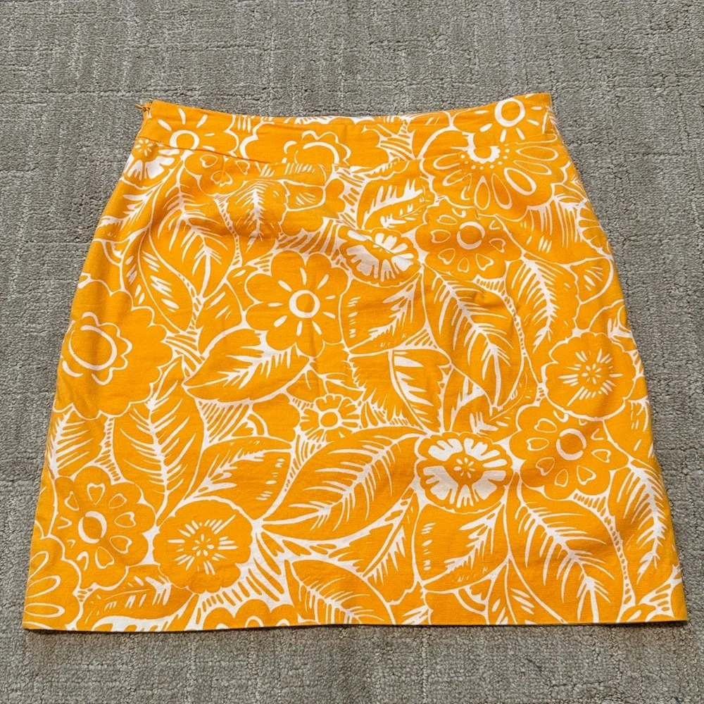 Talbots orange floral skirt sz 4 - Picture 5 of 5